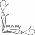 Man truck cab side window scroll bullrush and tribal stickers